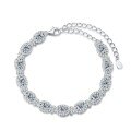 Sterling Silver Adjustable Tennis Bracelet with Oval Moissanite-0-4