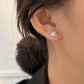 wholesale Sterling Silver S999 Camellia Inlaid Ear Studs for Women, Designed with a Sense of Luxury, Elegant and Noble Earrings, High-End Feel-0-3