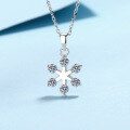 wholesale S925 Sterling Silver Moissanite Necklace, Minimalist and Versatile Ice Snow Pendant, Fashionable Accessory Gift for Girlfriend-0-5