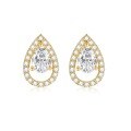 wholesale Platinum 18K Gold Cultured Diamond Earrings, 02 Carat Pear Shape, Hypoallergenic and Fade-Resistant-0-0