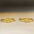 wholesale (15-day order processing) Sterling Silver Small Square Sugar Yellow Diamond Ring, Niche Design, Fresh and Simple Minimalist Ring Wholesale-0-2