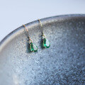 wholesale 9K Gold French Elegant Emerald Drop Earrings for Women-0-3
