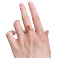 wholesale S925 Silver New Zhuozhifang Jewelry 6*9 Pear-Shaped Fanta Orange Micro-Paved Full Diamond Ring Live Stream Style-0-4