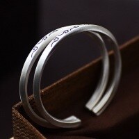 wholesale 999 Silver Mobius Ring Auspicious Cloud Bracelet for Women, Vintage Pure Silver Unique Unisex Bracelet with National Style-One bracelet (1000012) Pure silver