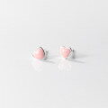 wholesale S925 silver women's cute Korean and Japanese style minimalist small heart resin stud earrings for students M01879-0-3