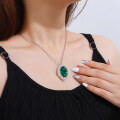wholesale S925 Sterling Silver Full Diamond Pigeon Egg Collarbone Necklace for Women,-0-1
