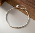 wholesale S925 Sterling Silver Crushed French Pearl Necklace Irregular Cut Fashion Collarbone Chain D9691-0-9