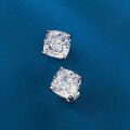 wholesale Metal: S925 Silver Zhuozhifang Jewelry New Square Stud Earrings 7*7 Simple Chunky Ear Studs-0-3