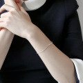 wholesale S925 Sterling Silver ST061 Korean Style Fashion Simple and Chic Round Bead Snake Chain Bracelet-0-3