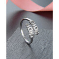 wholesale Sterling Silver Double Happiness Ring Women's Adjustable Vintage Chinese Style Xi Character Index Finger Ring Minimalist Dainty Band-0-1