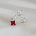 wholesale S925 Sterling Silver Four-Leaf Clover Epoxy Resin Stud Earrings for Women, Minimalist and Luxurious, Unique and Elegant, New Design Ear Jewelry Gift-0-9