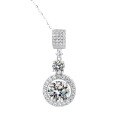 wholesale [18K Gold Plated] Pure Silver 5-Carat Moissanite Pendant Winter New Diamond Necklace, Personalized Women's Sweater Chain Collarbone Necklace-0-4