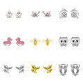 wholesale 925 Silver Cute Animal Pure Silver Stud Earrings Element Simple Minimalist Light Luxury Style Non-removable Earrings-0-0
