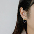 wholesale S925 Sterling Silver 247 Korean Style INS Hammer Texture Irregular Round Women's Stud Earrings Wholesale-0-3