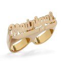 wholesale Gold-plated Double Underline Personalized Name Ring for Men, New Hot-Selling Style in Europe and America-0-3