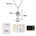 Sterling Silver Moissanite Necklace, Minimalist Ins Style Small Rose Design-0-4