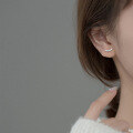 wholesale S925 silver earrings for women, Korean-style fresh and simple, diamond-encrusted, elegant smile sweet curve earrings G6234-0-1