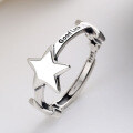 wholesale S925 Sterling Silver Retro Creative Five-Point Star Letter Ring, Ins Simple Fashion Best-Selling Women's Ring-0-0