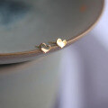 wholesale Metal: 9K AU375 Gold Wholesale Korean K-gold delicate, playful, three-dimensional wave heart versatile minimalist ear studs-0-1
