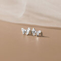 wholesale S925 Sterling Silver Fresh and Sweet Ins-style Niche Design Diamond-inlaid Star Bow Earrings M06360-0-3
