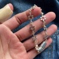 wholesale S925 Sterling Silver Star Snowflake Magnetic Clasp Bracelet, Niche Personality Retro Hollow Flower Hexagram Star Hand Chain Jewelry-0-2