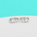 wholesale S925 Sterling Silver Cross-Border Light Luxury Fashion Versatile Earrings with Moissanite Four-Prong Ear Clasp Women's Minimalist Stud Earrings-0-2