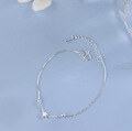 wholesale S925 silver Korean-style bracelet with bell, cross, smiley face anklet, simple forest-inspired trendy bracelet-0-19