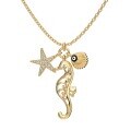 wholesale S925 Sterling Silver Summer Ocean Necklace for Women, Conch Shell, Starfish, Shell, Fishtail Design, Fresh and Light Luxury Necklace Set-0-6
