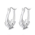 wholesale S925 sterling silver twisted rope-style ear cuffs, minimalist and elegant, versatile luxury design women's earrings-0-4