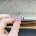 wholesale S925 Pure Silver Ice Flower Cut Ring for Women with 2-Carat High Carbon Diamond in Irregular Shape, Cross-Border Direct from Manufacturer-0-2