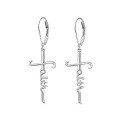 wholesale 925 Sterling Silver Cross Earrings for Women, TEMU New Arrival,FAITH-0-4