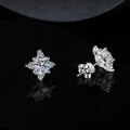 S925 Sterling Silver D Color Moissanite Stud Earrings, Four-Prong Eight-Pointed Star-0-0