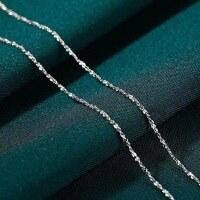 wholesale 999 Silver S999 Necklace, Starry Sky Cross Chain, Box Chain, O-Link Chain, Water Wave Chain, Plain Chain, Collarbone Chain, Matching Chain Wholesale.-Baby's Breath - 40+5cm - White Gold > Sterling Silver.