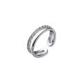 wholesale S925 Silver Nalan Double-layer Chain Ring Women's Temperament Aloof Style Link Index Finger Ring Minimalist Hand Jewelry J9083-0-4