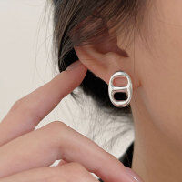 wholesale S925 Sterling Silver Korean Version Minimalist Small Nose Ring Earrings for Women, Understated and Unique Design, High-End Fashion Earrings Trend-Sterling silver