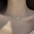 wholesale S925 Sterling Silver Minimalist Style Cat Necklace, Unique and Niche Versatile Accessory, Light Luxury Moon Cat Collarbone Chain-0-1