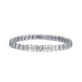 wholesale S925 silver plated with 18k gold luxurious set Graff-style full diamond emerald cut D-color moissanite bracelet jewelry-0-0