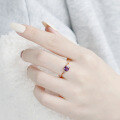wholesale White Zircon, Amethyst Sugar Cube Collection Spring & Summer New Arrival, Palace-style Filigree Hollow-Out Ring Band, Light Luxury Ring-0-3