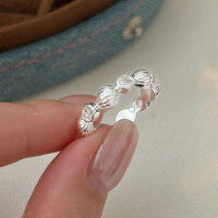 wholesale S925 Korean-style geometric ring for women, lightweight luxury, fashionable, and versatile with a sense of sophistication-Sterling silver
