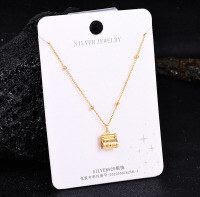 Sterling Silver Gilded Diamond-Cross Pikaxiou Pendant Necklace-S925 Sterling Silver YD-7517 925 Silver