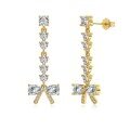 wholesale S925 Sterling Silver European and American Wedding Style Earrings for Women, Exquisite Bow with Waterdrop Pendant, Designed with a Sense of Fashion and Geometric Elements-0-13