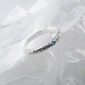 wholesale S925 sterling silver fashionable and unique irregular texture aquamarine ring, niche and high-end ring R01860-0-2