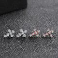 wholesale S925 Sterling Silver Fashion Zircon Cross Stud Earrings for Women, Minimalist and Unique-0-0