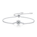 wholesale 925 Silver Adjustable Anti-Loss Clasp Stackable Fashionable Bracelet with Moissanite for Live Streaming Hot Sales Light Luxury High-End Feel-0-5