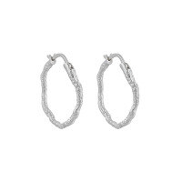 wholesale S925 Sterling Silver Korean Minimalist High-End TexturedTone Niche Geometric Circle Ear Clips for Women-EA754/Platinum 925 Silver