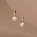 wholesale S925 Silver Shell Pearl Synthetic Pearl Stud Earrings for Women, ShortG9503-0-1