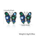 wholesale S925 Sterling Silver Cross-Border Hot Purchase European and American Cute Diamond-Inlaid Dynamic Butterfly Earrings Luxury High-End Earrings-0-5