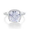 wholesale 925 Sterling Silver 10X10mm 5ct Aquamarine Radiant Cut Ice Flower Cut Ring for Women-0-5