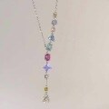 wholesale S925 Sterling Silver Designer Early Spring Palette Colorful Dopamine Necklace for Women, High-End Design, Niche Collarbone Chain-0-1