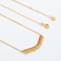 wholesale 925 Silver Gold-Plated Abstract Feather Geometric V-Shaped Pendant Necklace for Women, New Japanese Retro Style Luxury Lightweight-0-4